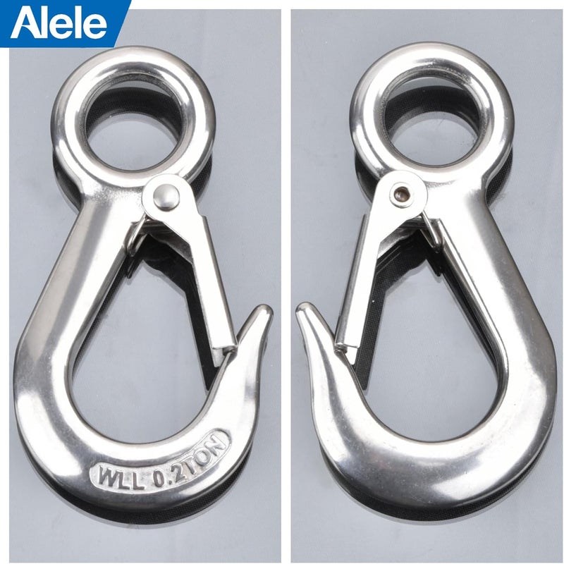 Alele 0.5T Crane Scale Grab Hooks,Slip Hooks,Stainless Steel Lifting Hook Rigging Accessory (Grab Hooks 500kg) - Image 2